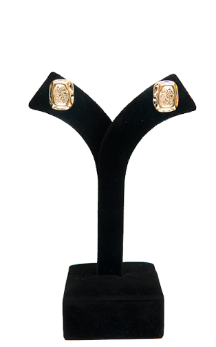 Stylish Gold Finish Textured Stud Earrings for Women